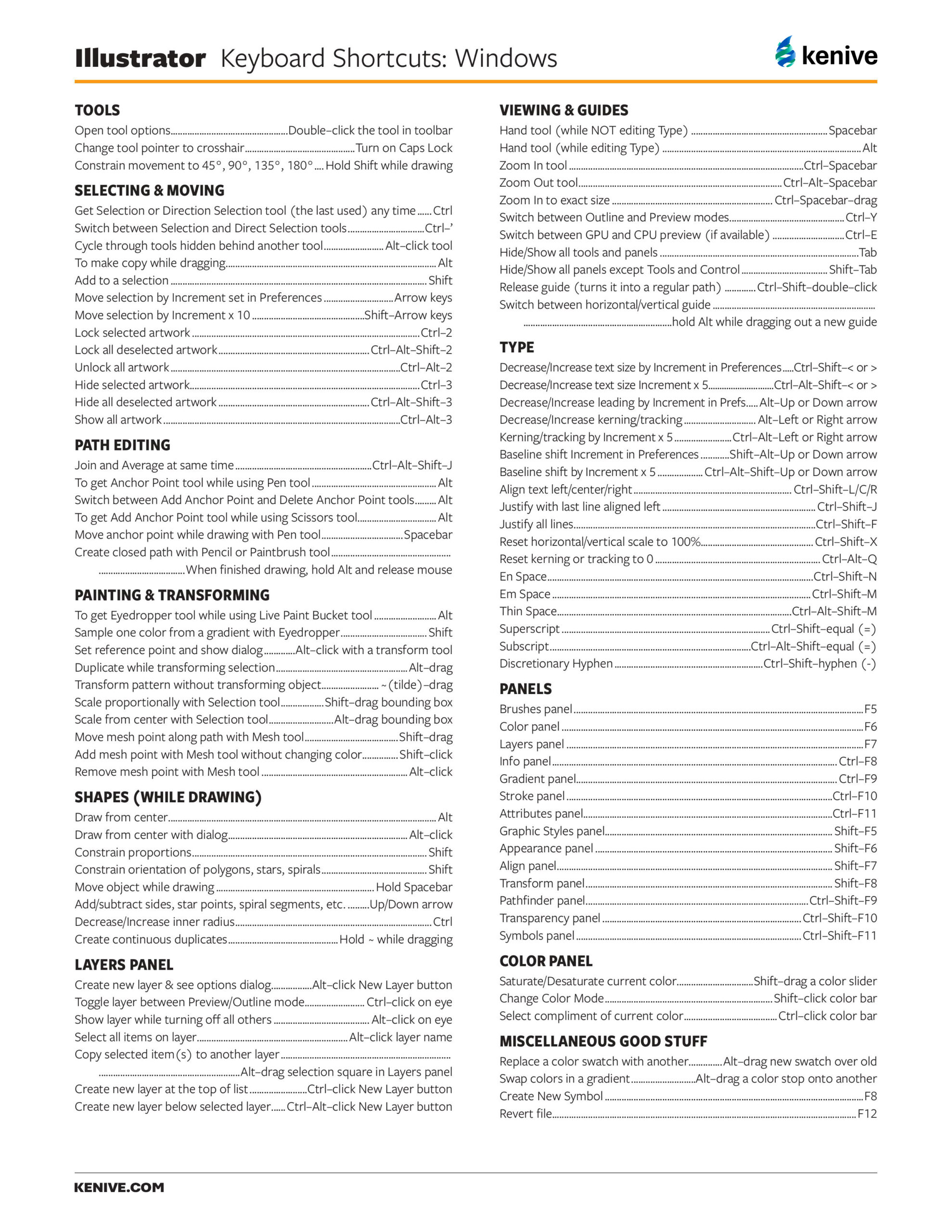 Illustrator Keyboard Shortcuts Windows-images-0